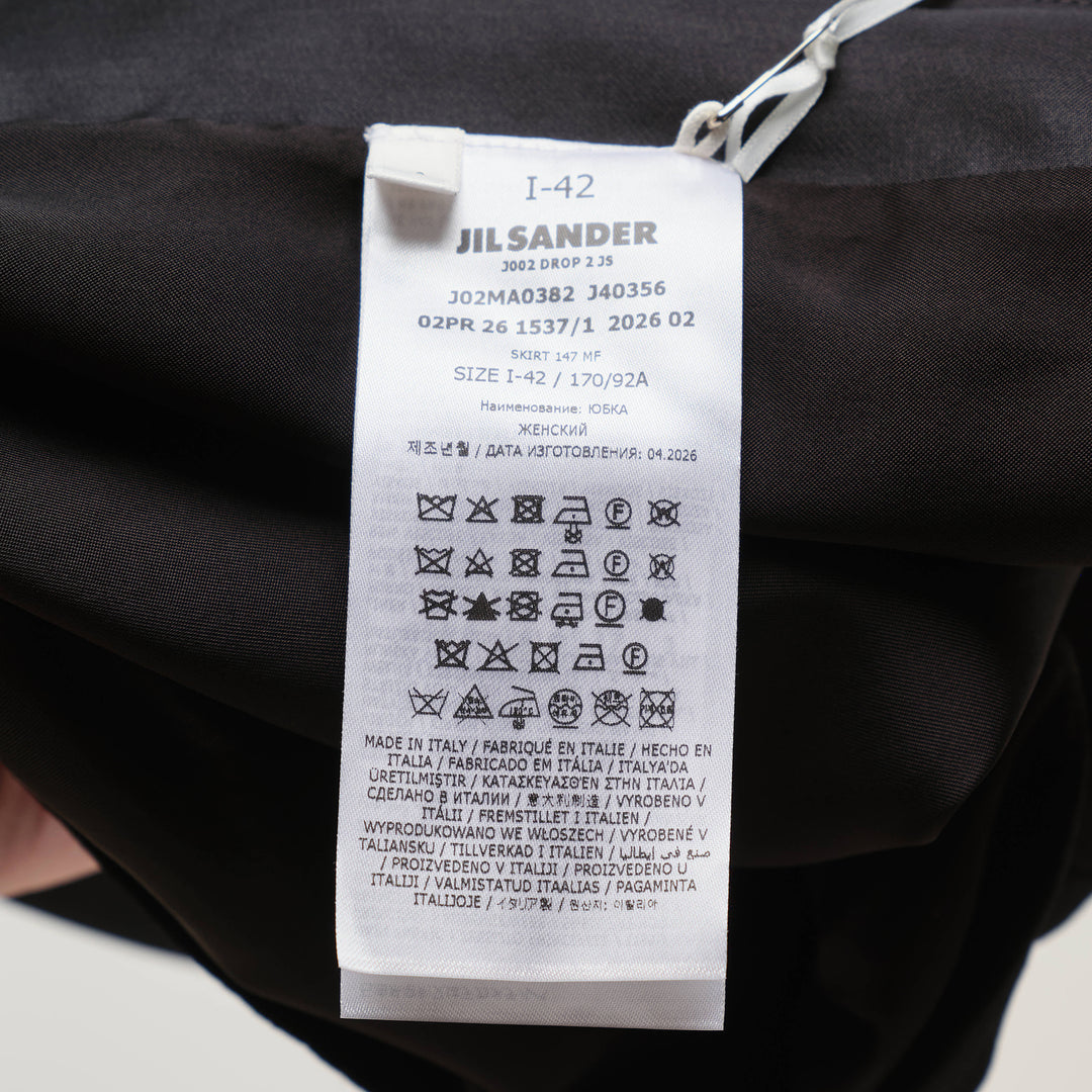 Fluid Wool Sablé Midi Skirt
