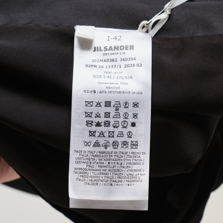 Fluid Wool Sablé Midi Skirt