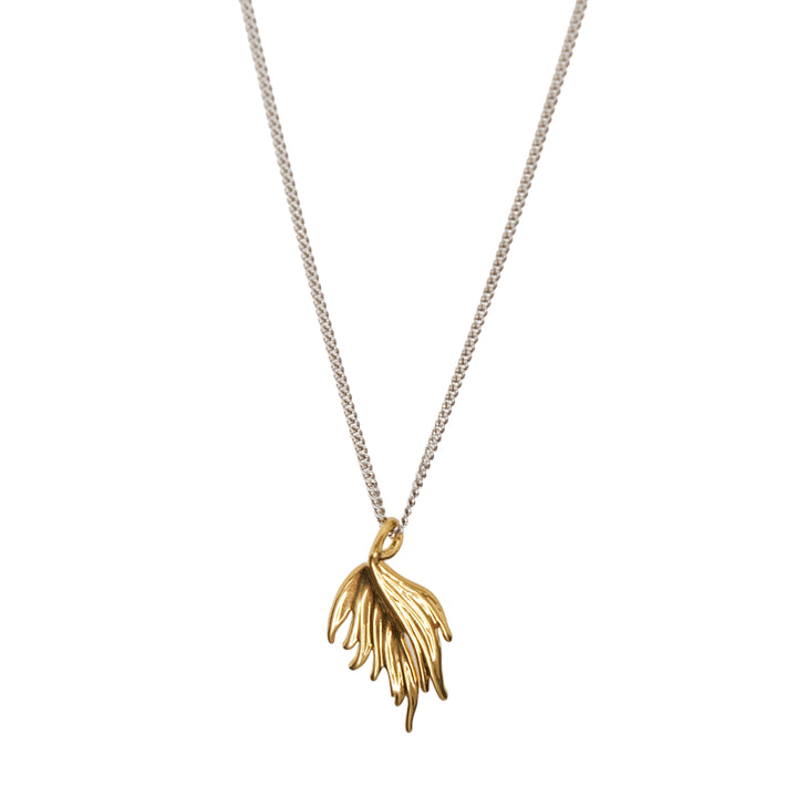Eco Brass Leaf Pendant Necklace