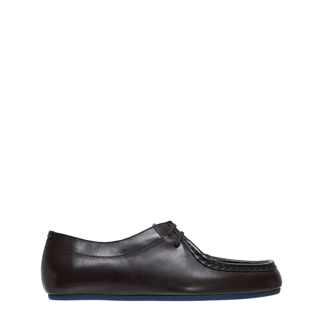 Hood Lace Up Buffalo Leather Flats