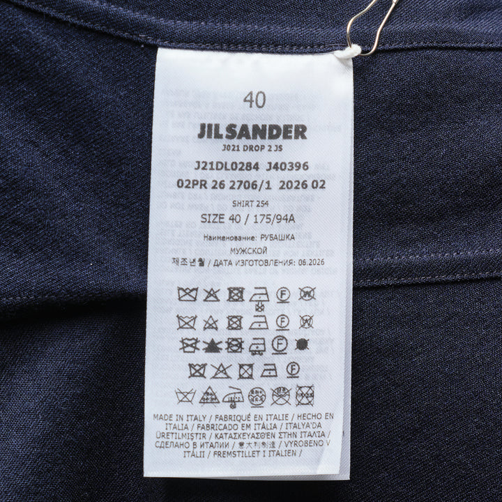 Boiled Wool Gabardine Long Sleeve Shirt