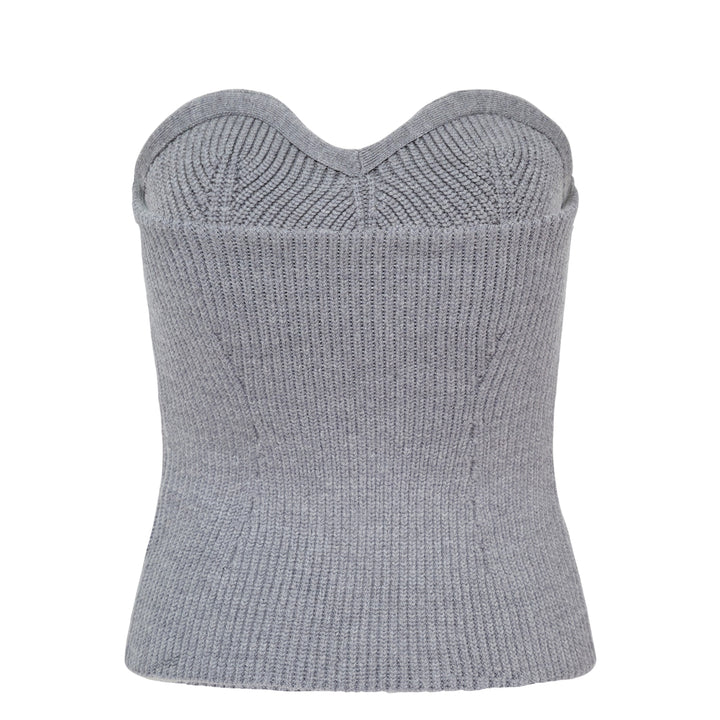 Strapless Knitted Wool Top