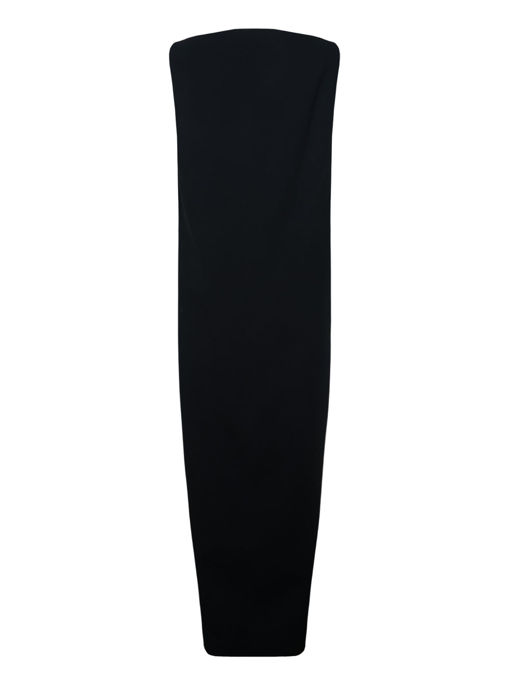 Jil Sander black strapless top with structured bodice, column silhouette, and double split hem detail, shown front-facing on white background - view 2