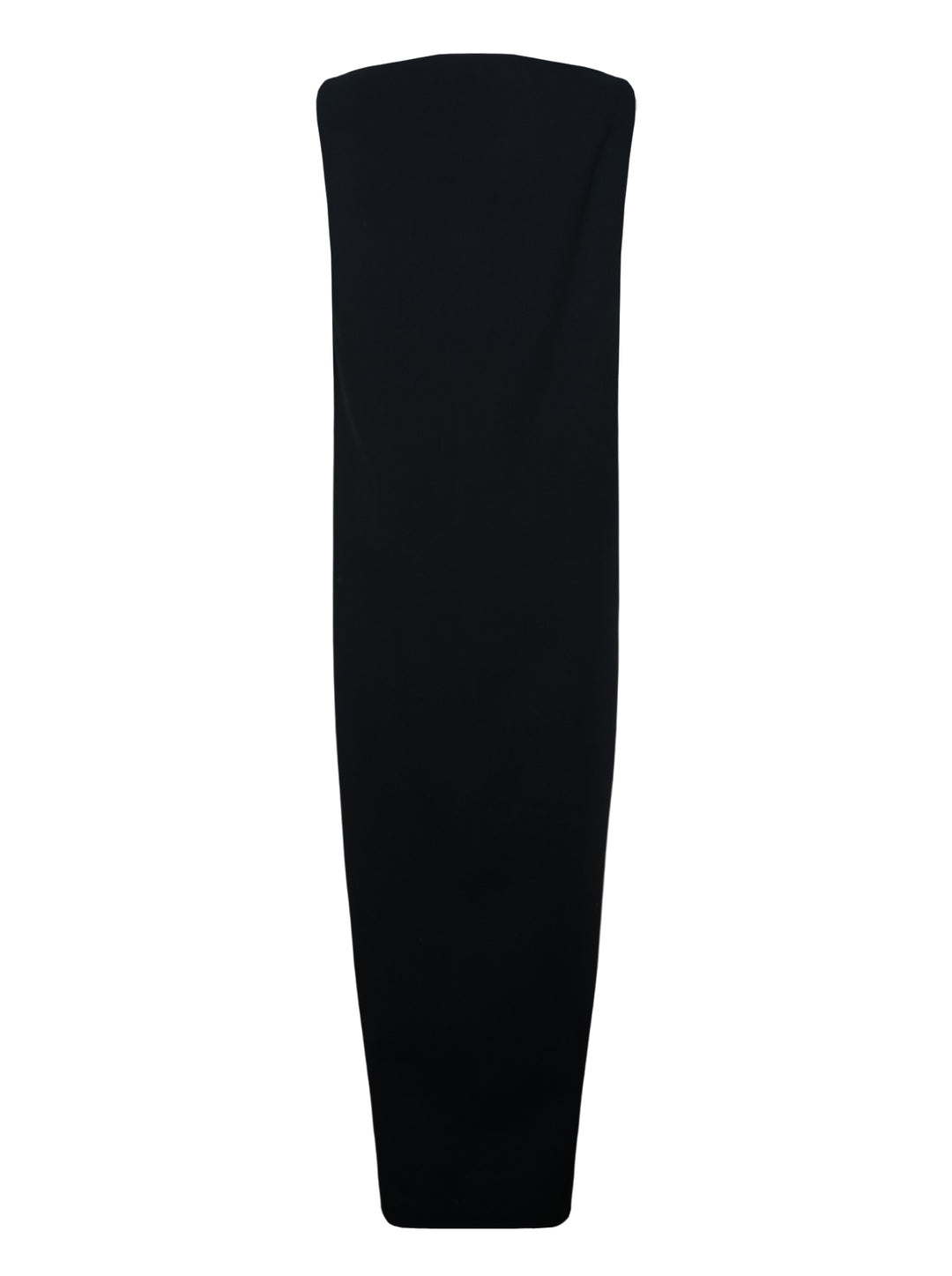 Jil Sander black strapless top with structured bodice, column silhouette, and double split hem detail, shown front-facing on white background - view 2