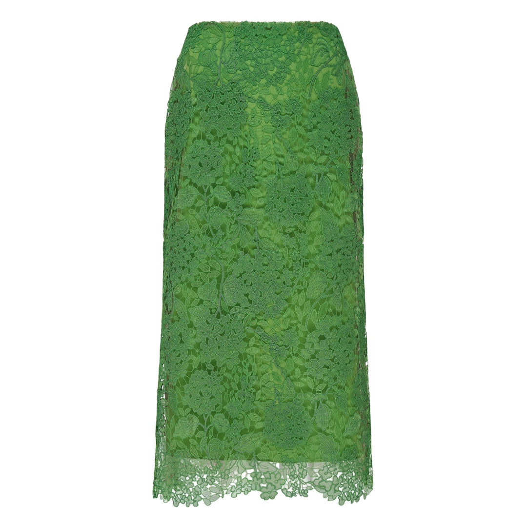 Floral Lace Midi Skirt