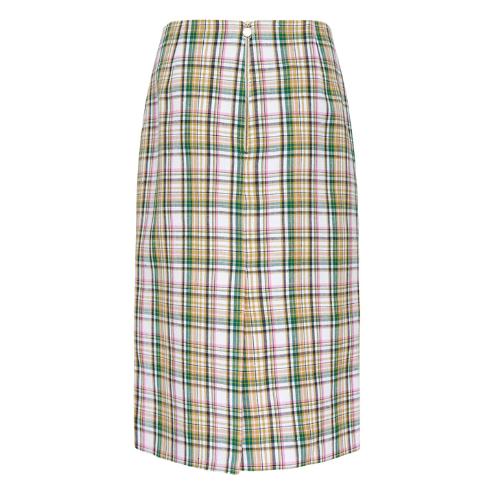 Plaid Midi Pencil Skirt