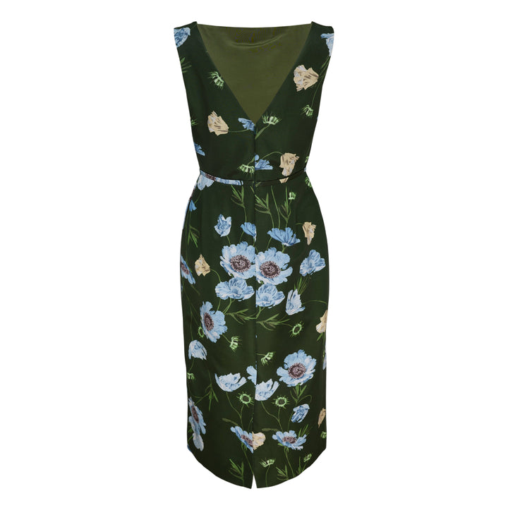 Floral Cotton Faille Sleeveless Dress
