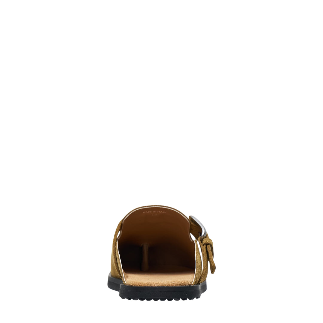 Suede Buckle Mule Clogs