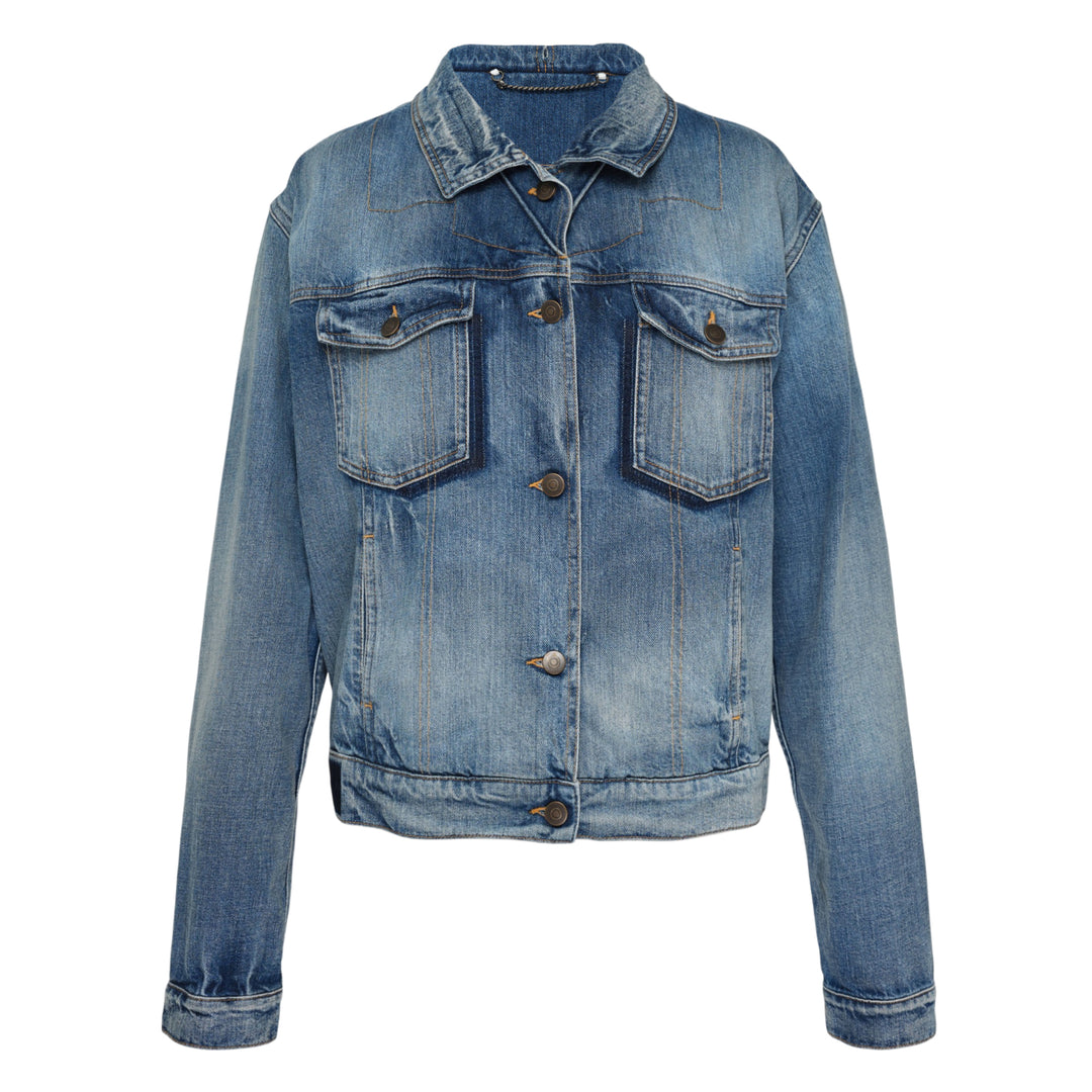 Foldable Collar Denim Jacket