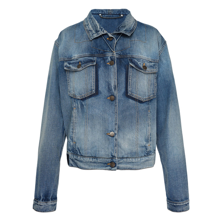 Foldable Collar Denim Jacket