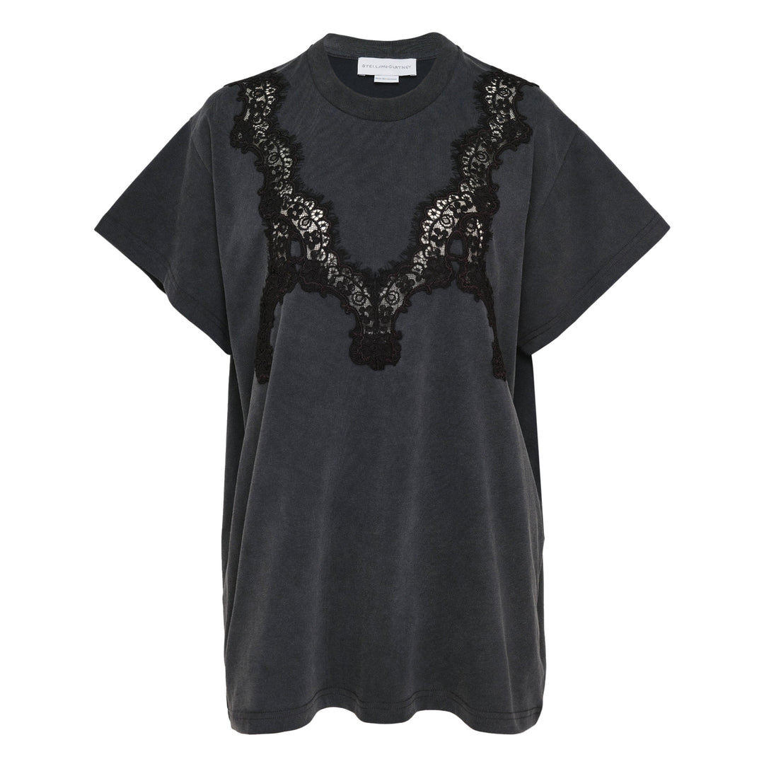 Lace Mix Washed Jersey Tee