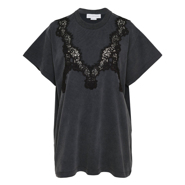 Lace Mix Washed Jersey Tee