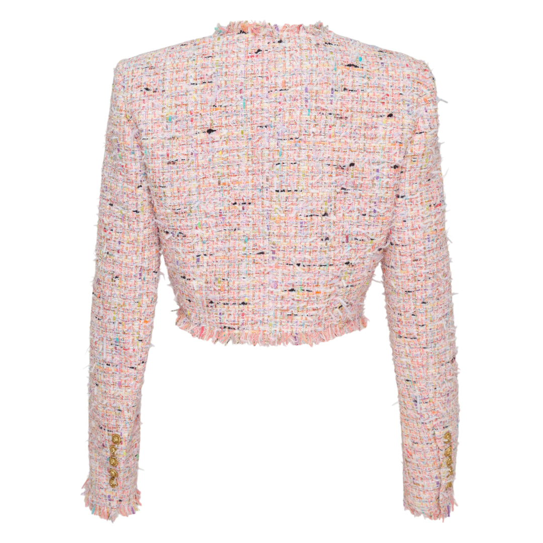 Multicolour Light Tweed Cropped Jacket
