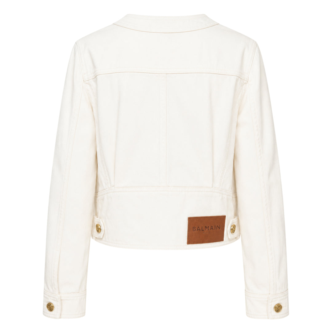 Four Pocket Round Collar Denim Jacket