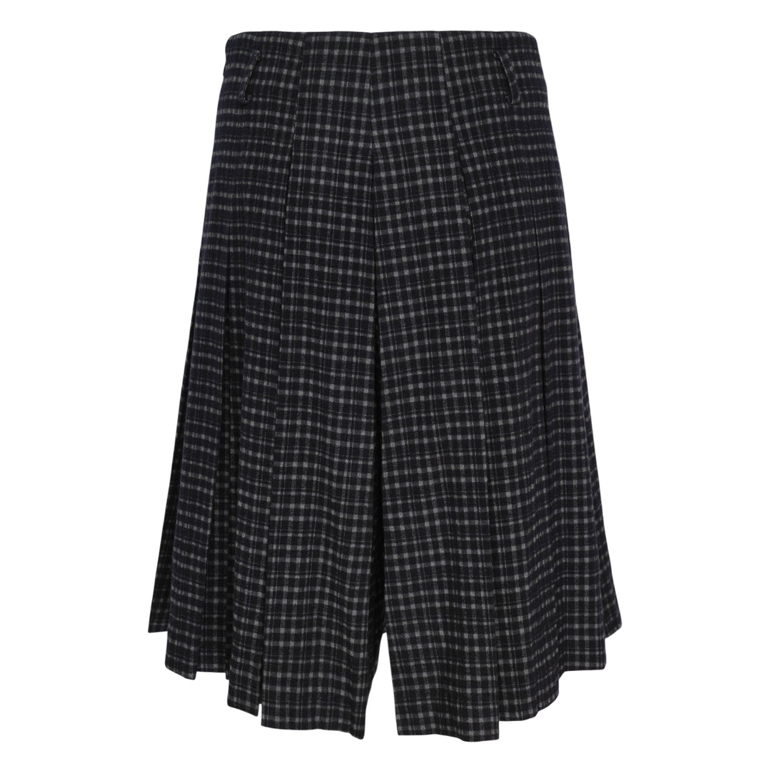 Navy Gray Check Bermuda Pants
