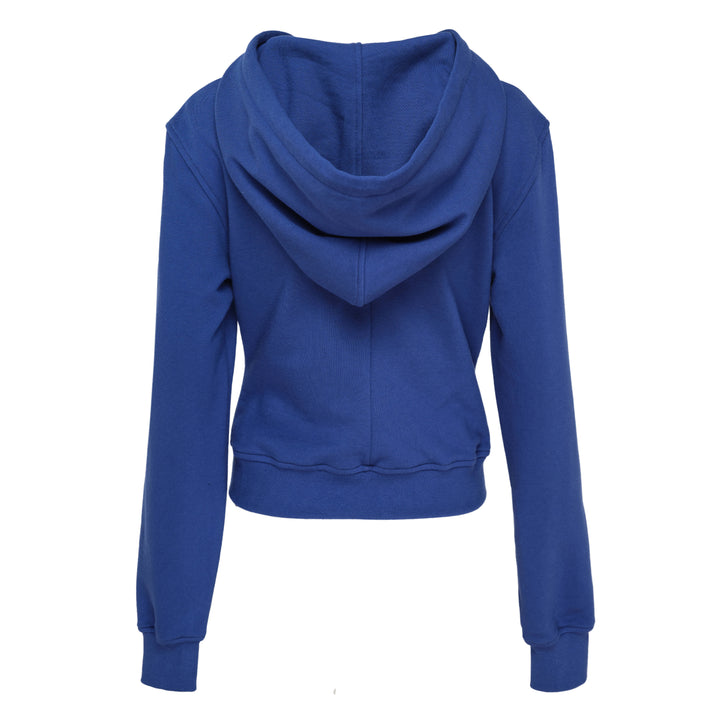 Blue Draped Zip-Up Hoodie