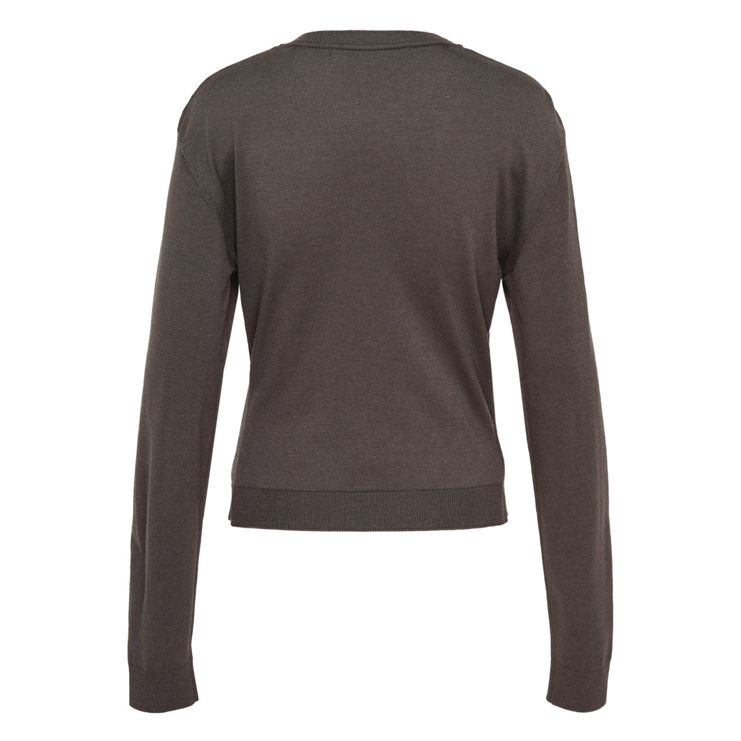 Dark Khaki Draped Cardigan