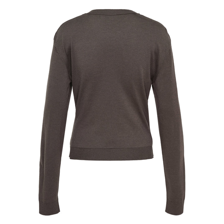 Dark Khaki Draped Cardigan