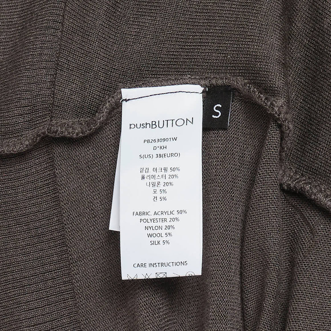 Dark Khaki Draped Cardigan
