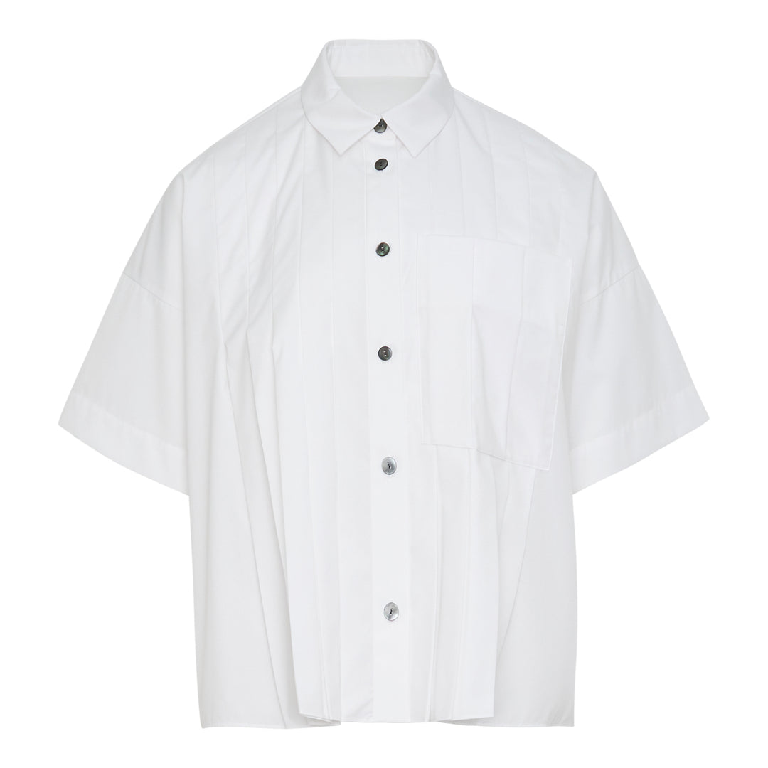 Pleated Wide Box Shirt