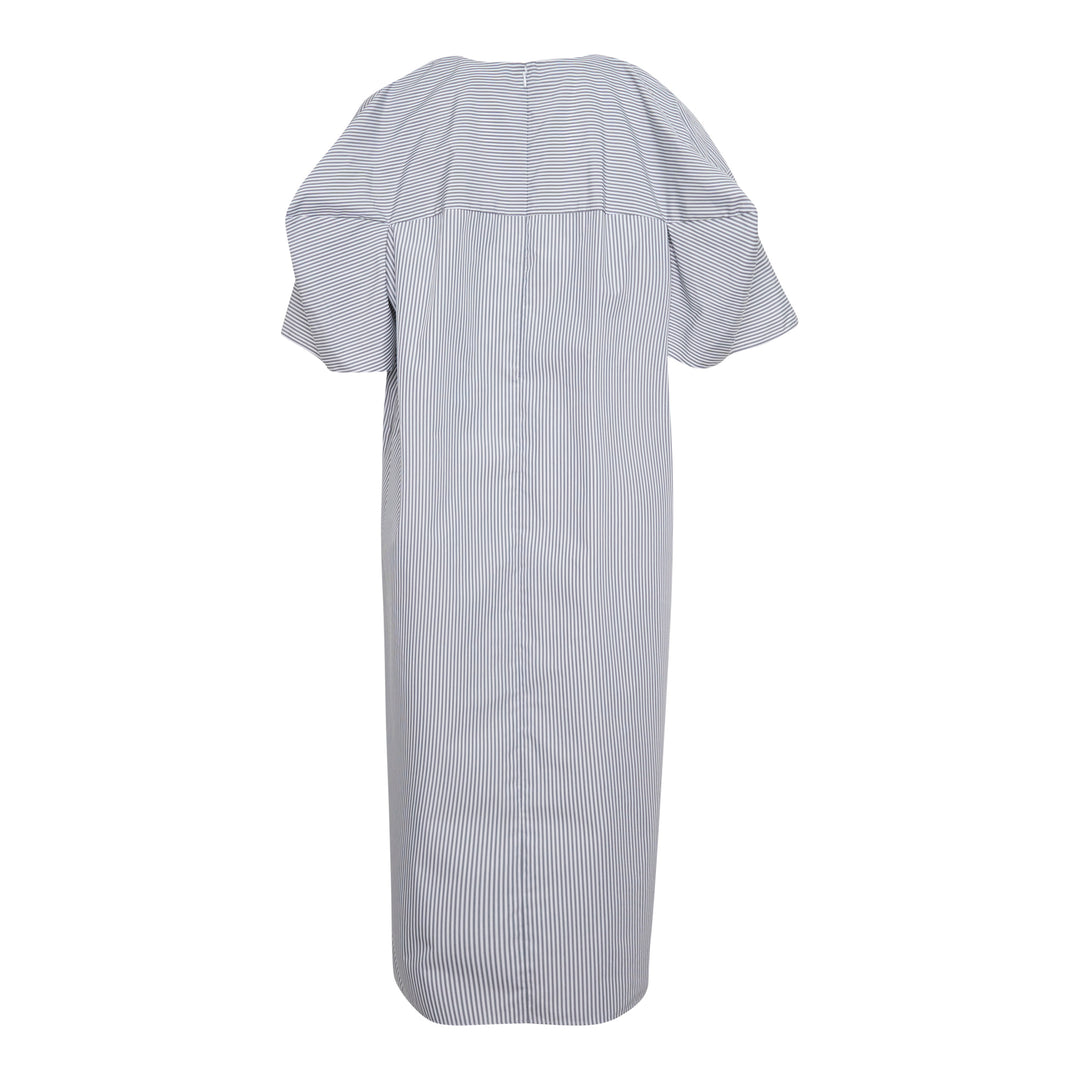 Striped Ruffle Sleeve Box Dress
