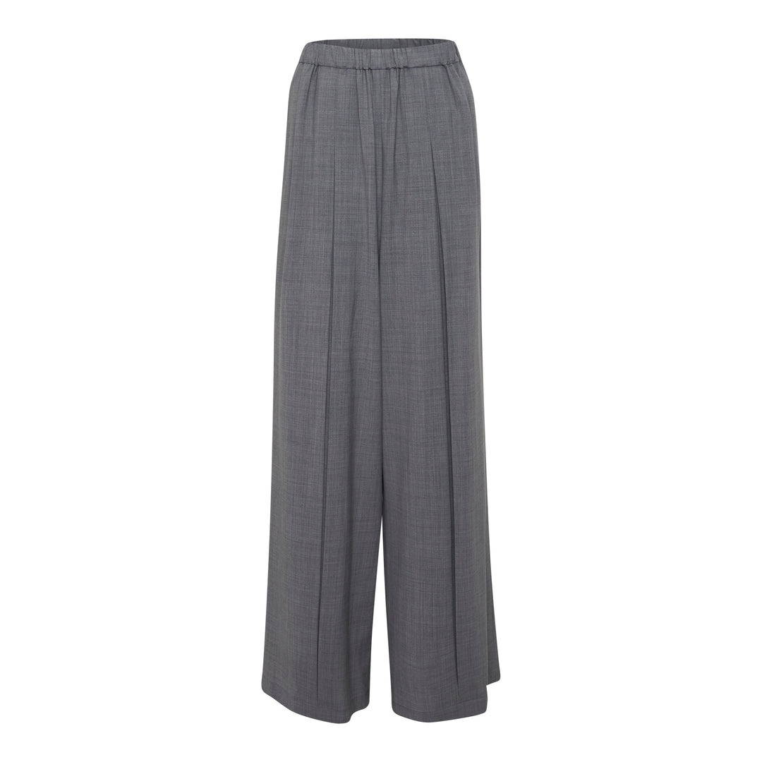 Box Pleated Wide-Leg Pants