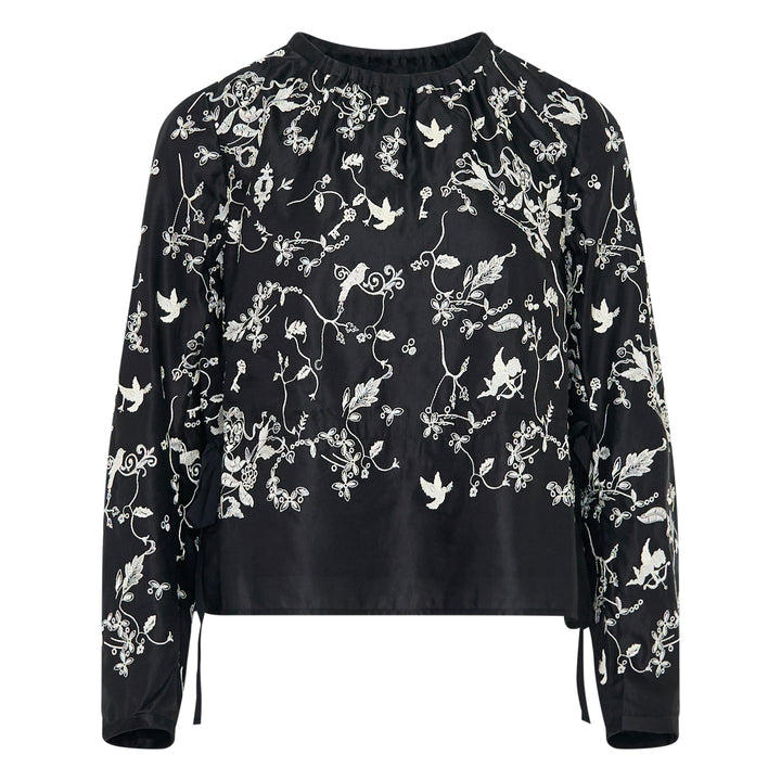 Long Sleeve Embroidered Blouse