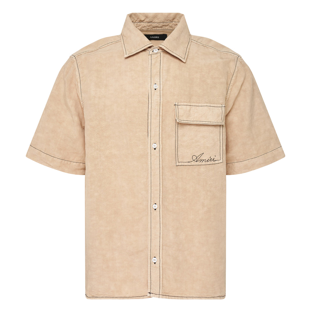 Script Linen Short Sleeve Shirt