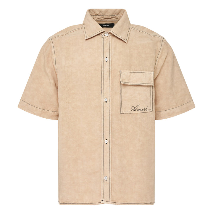 Script Linen Short Sleeve Shirt
