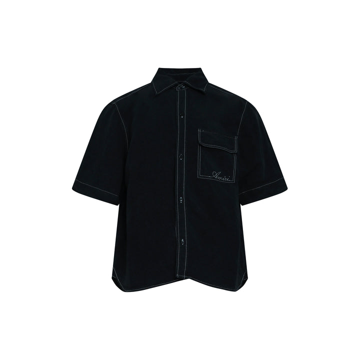 Script Linen Short Sleeve Shirt