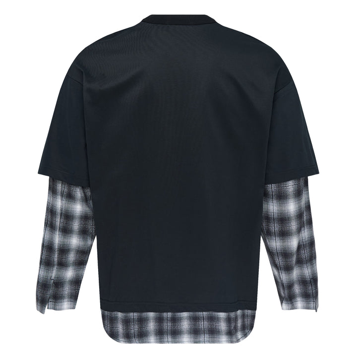 Layered Plaid Sleeve Tee