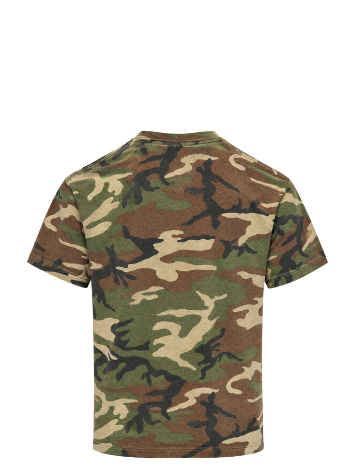 thisisneverthat T-Logo Tee in woodland camouflage with white brand wordmark printed across the chest and ribbed crew neckline - view 2