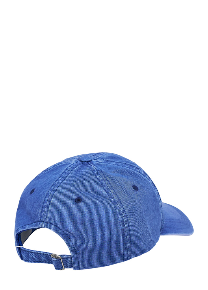 thisisneverthat Overdyed Times Cap in royal blue with gold embroidered 'Official thisisneverthat® Circa 2010' text on the front panel, front view - view 2