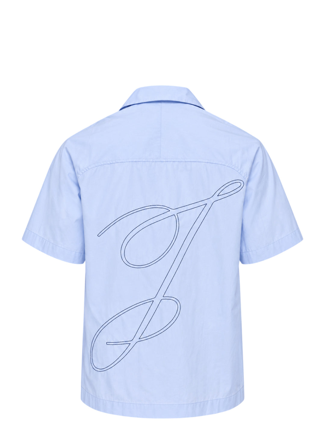 Jacquemus La Chemise Fonccio pale blue short sleeve camp collar shirt with button-through front and raglan sleeves - view 2