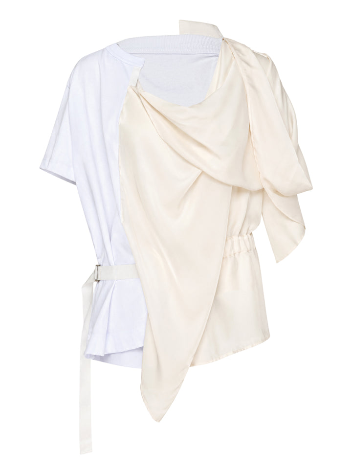 sacai Satin x Cotton Jersey Tee