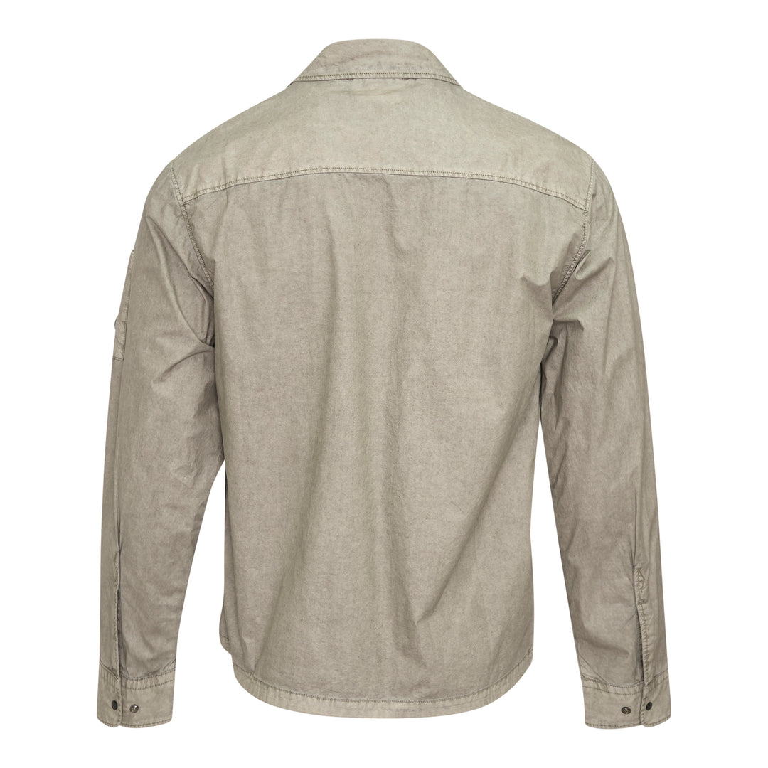 Cotton Resined Zip Overshirt