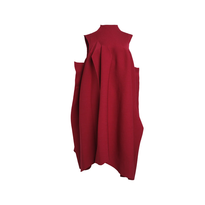 Pottery Crease Asymmetric Knit Dress