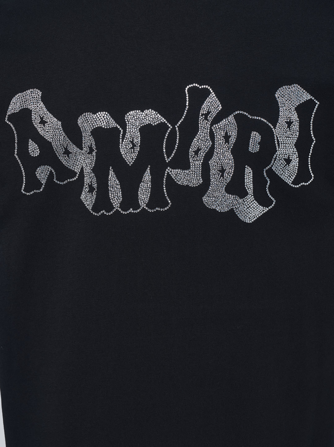 Amiri black short-sleeve tee with crystal-embellished MA block letter logo on the chest - view 4