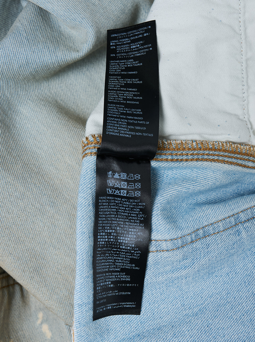Amiri lightweight carpenter jeans in a distressed light wash with double-knee panels and hammer loop, shown from the front - view 5