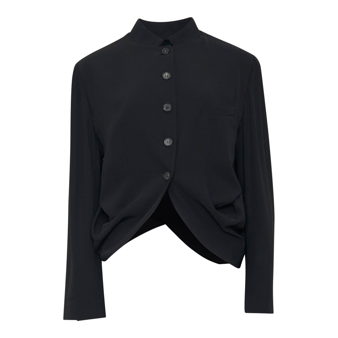 Wool Blend Deconstructed Cropped Jacket