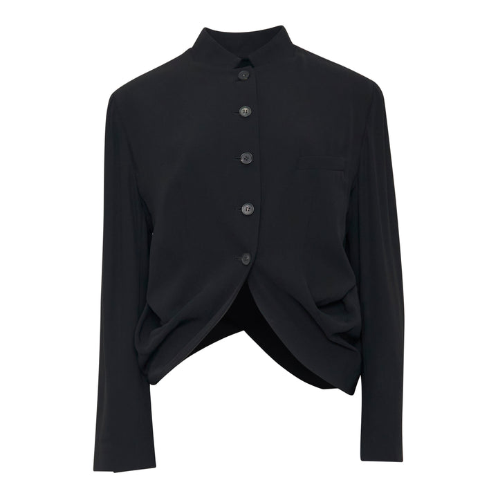 Wool Blend Deconstructed Cropped Jacket