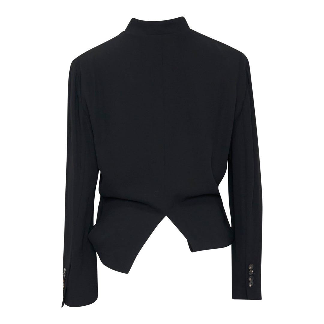 Wool Blend Deconstructed Cropped Jacket