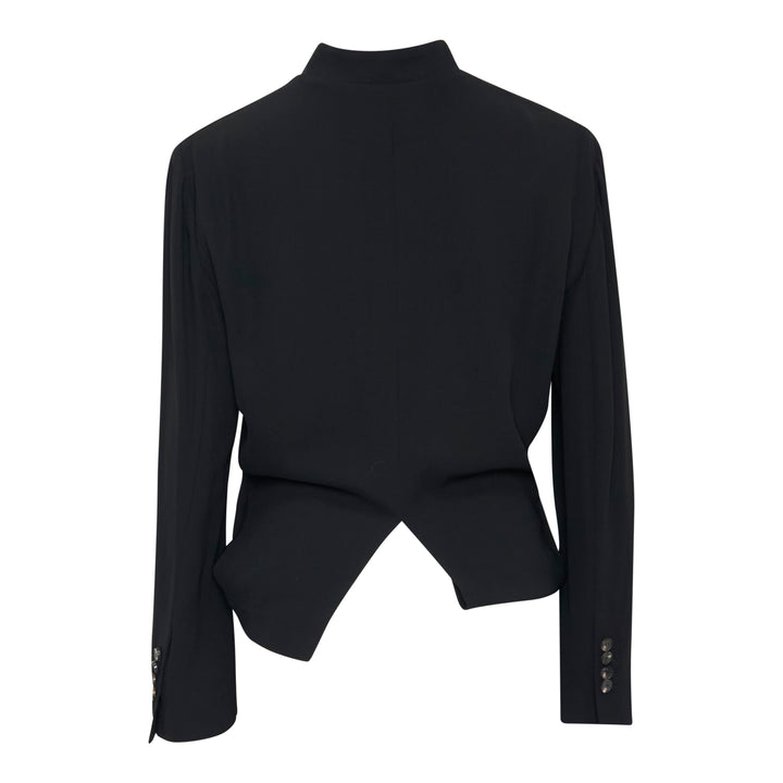Wool Blend Deconstructed Cropped Jacket