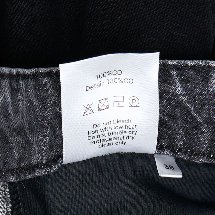 Wide-Leg Denim Panel Pants
