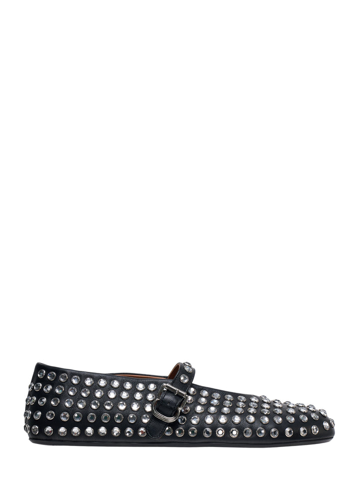 Crystal Studded Mary Jane Flats