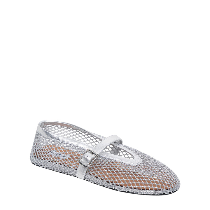 Fishnet Nappa Lamé Ballet Flat