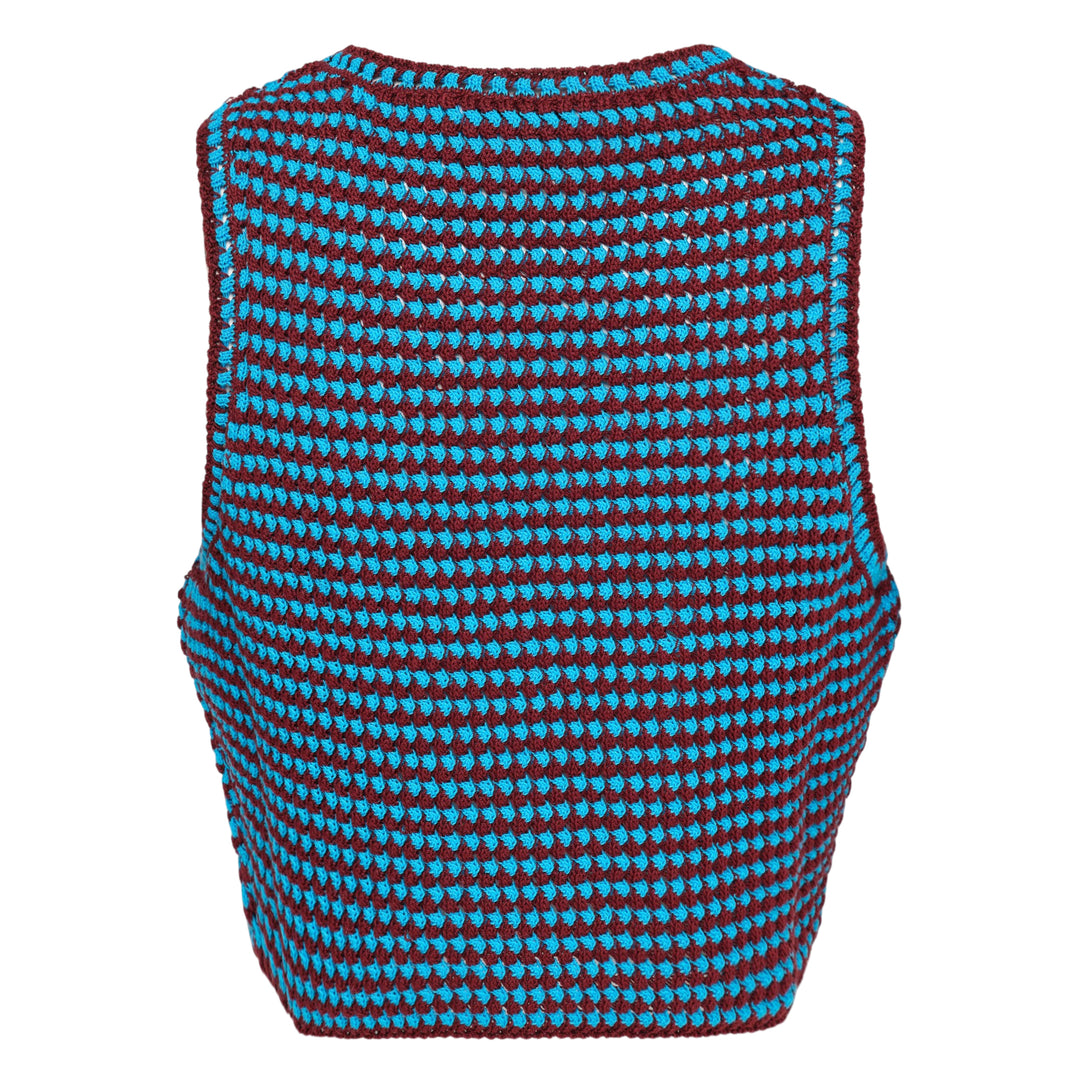 Striped Crochet Crop Tank Top