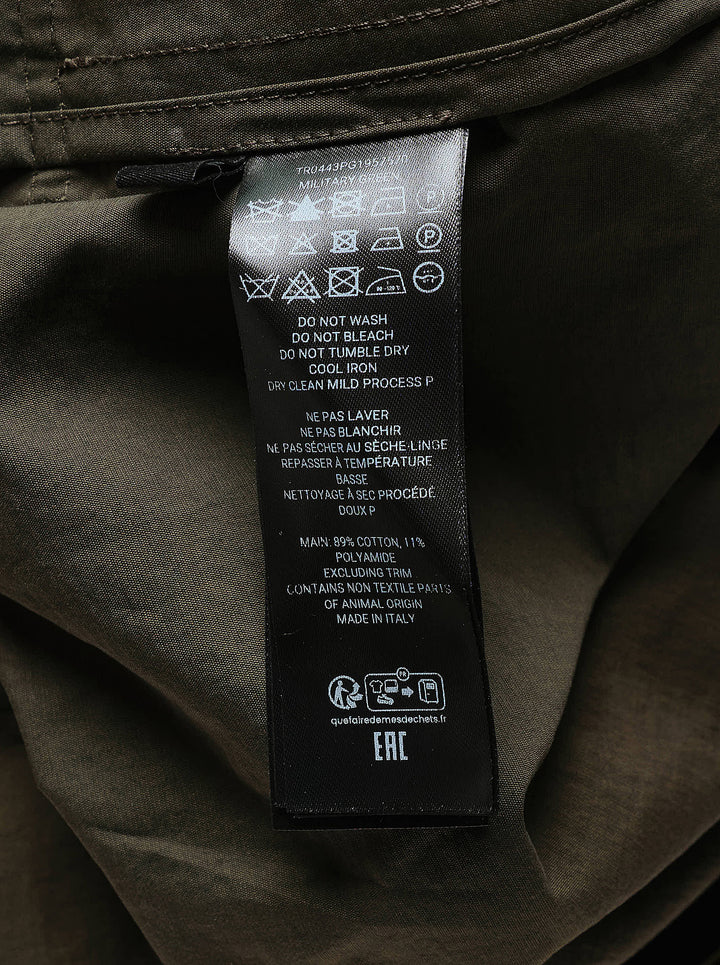 JW Anderson olive parachute track pants with oversized flap pockets, elasticated waist and drawstring hems, shown front view - view 3