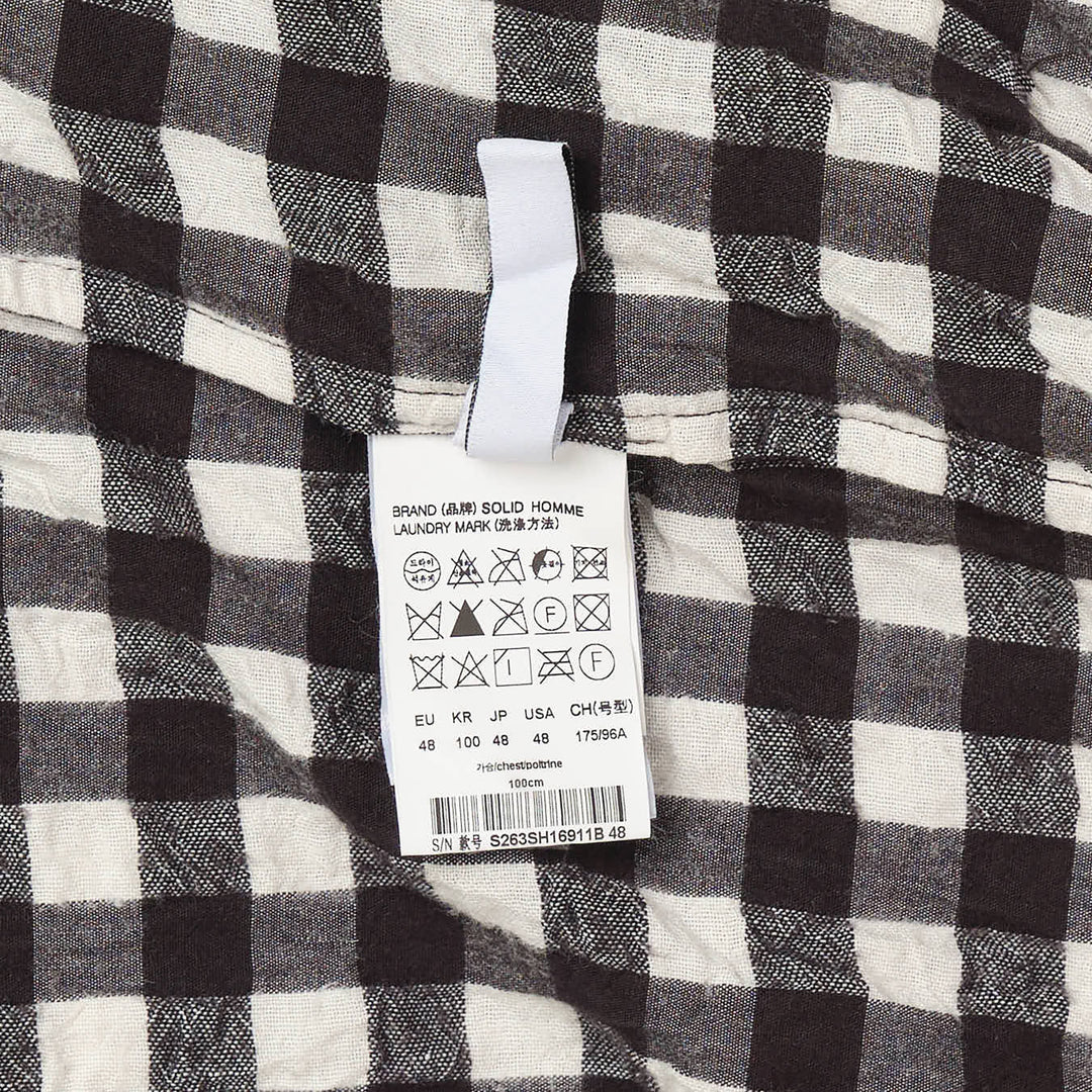 Long Sleeve Crinkled Check Shirt