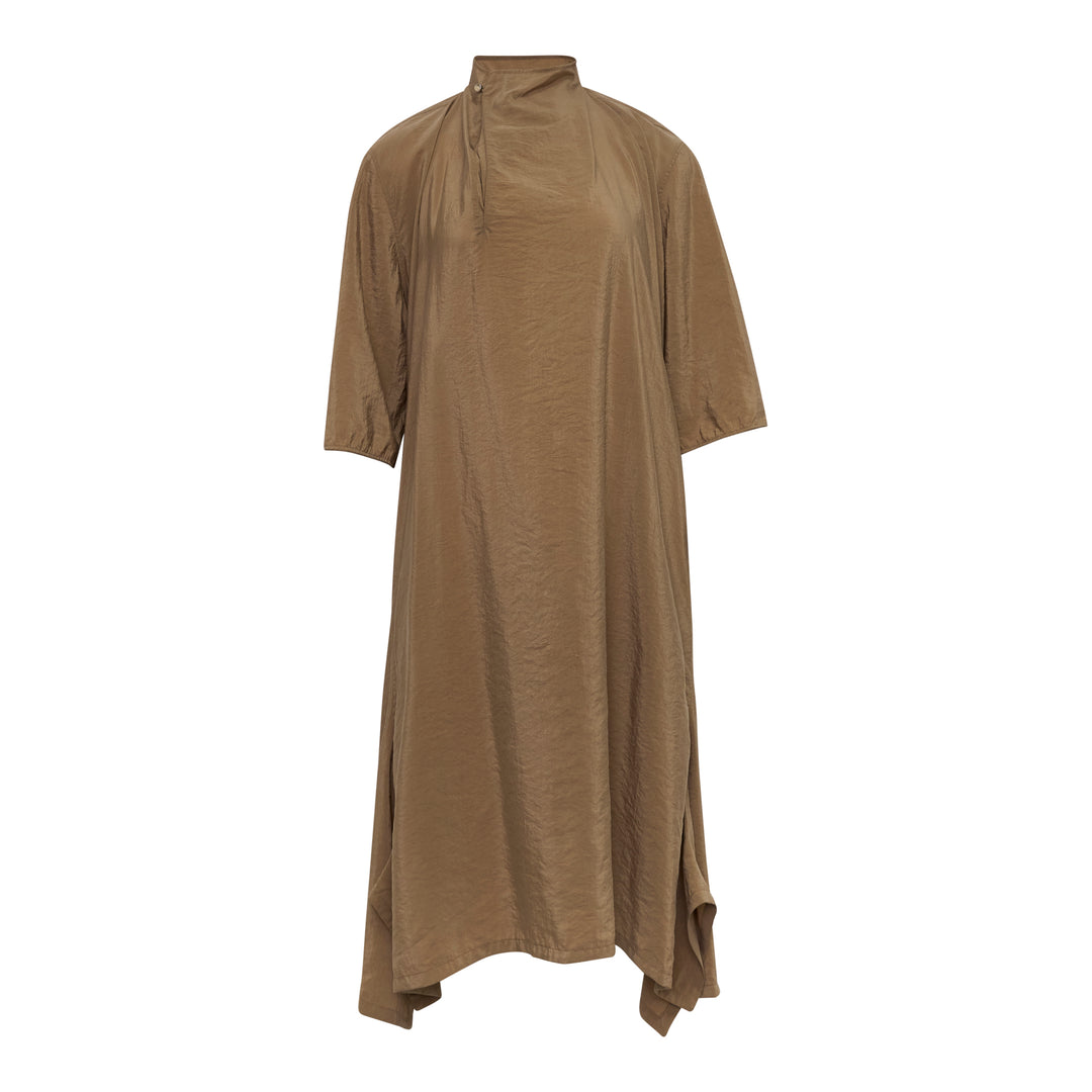 Soft Collar Dry Silk Dress
